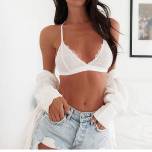 Love Loren Angelina White Lace Bralette